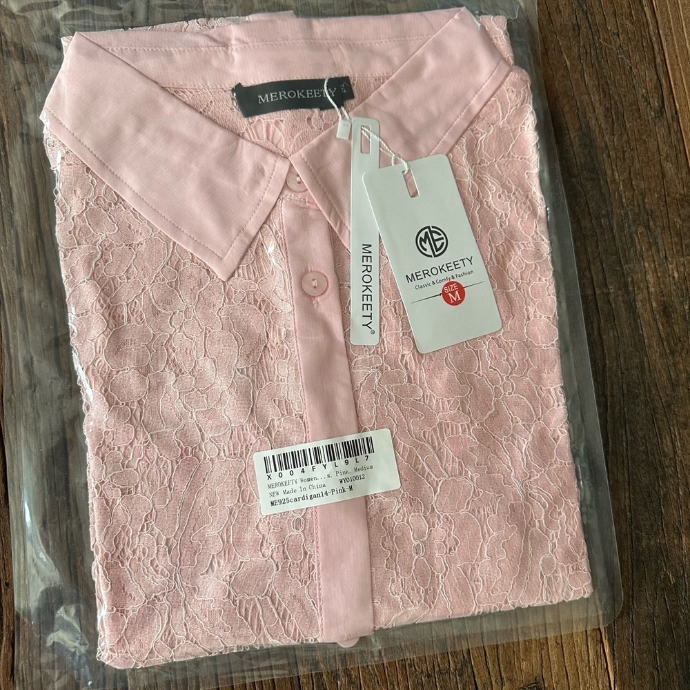 Women's Pink Lace Jacket-NWT